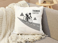 Personalised Cycling Cushion - Custom Name Cushion | Sport Lover Gift Bike Pillow