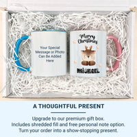 Personalised Christmas Mug – Kids Holiday Mug with Custom Name & Festive Stars