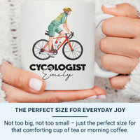 Cycologist Personalised Mug – Funny Cycling Gift – Custom Name Bike Design for Cyclists, Commuters and Weekend Riders