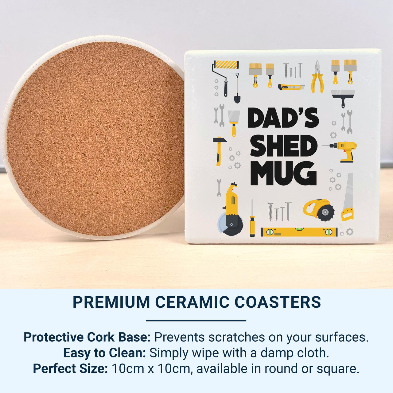 Dad’s Shed Mug - Personalised Tools and Workshop Graphic - Father’s Day, DIY Dad Birthday and Christmas Gift for the Handyman
