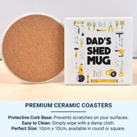 Dad’s Shed Mug - Personalised Tools and Workshop Graphic - Father’s Day, DIY Dad Birthday and Christmas Gift for the Handyman
