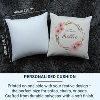 Personalised My First Easter Cushion with Floral Wreath - Sweet Baby Name Keepsake for Spring