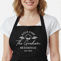 Matching Couple Aprons – Personalised Cooking Aprons With Adjustable Neck Strap