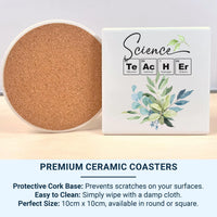 Science Teacher Mug – Chemistry Teacher Gift with Periodic Table Design & Botanicals