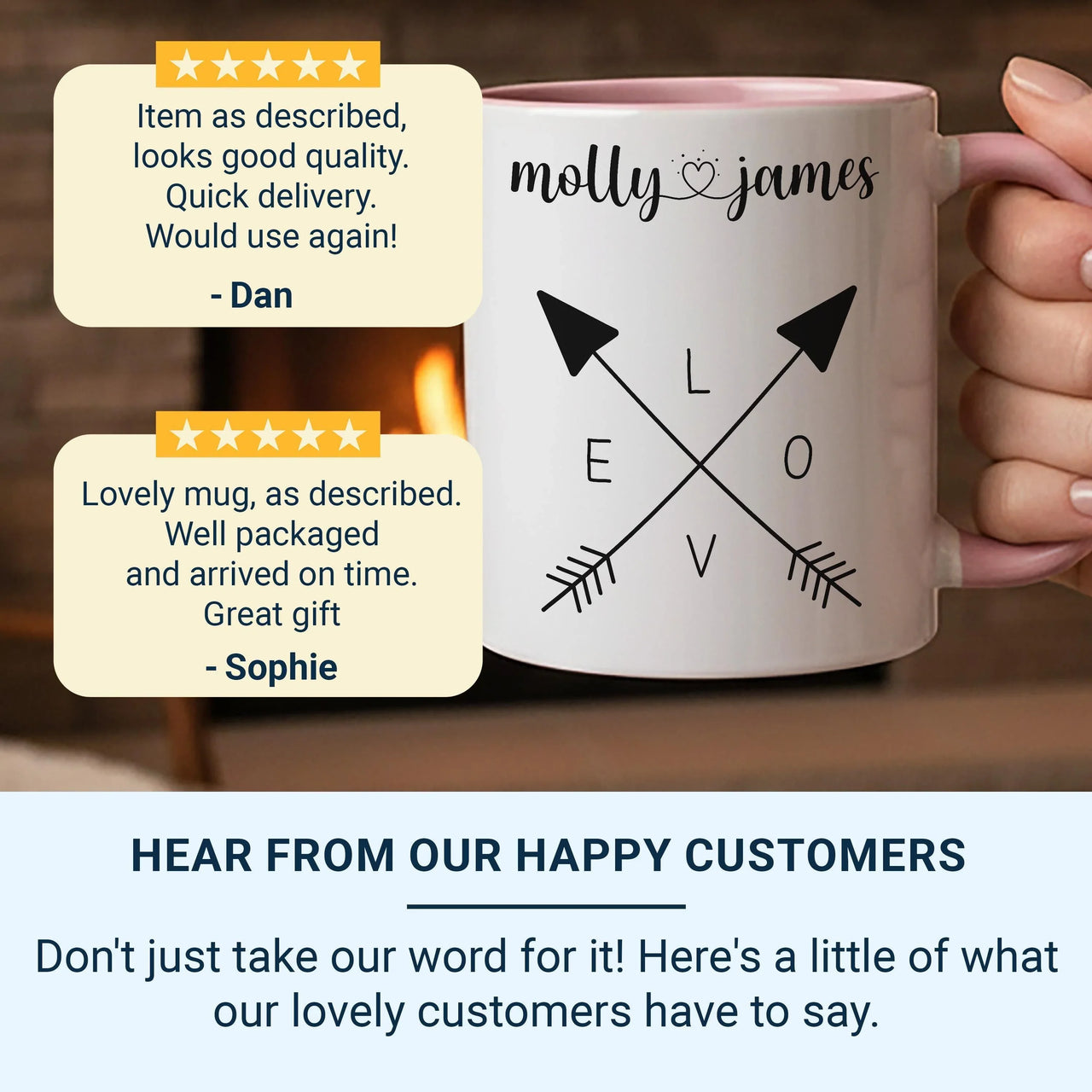 Personalised Couple Mug – Custom Love Arrows Ceramic Coffee Cup | Romantic Wedding Gift