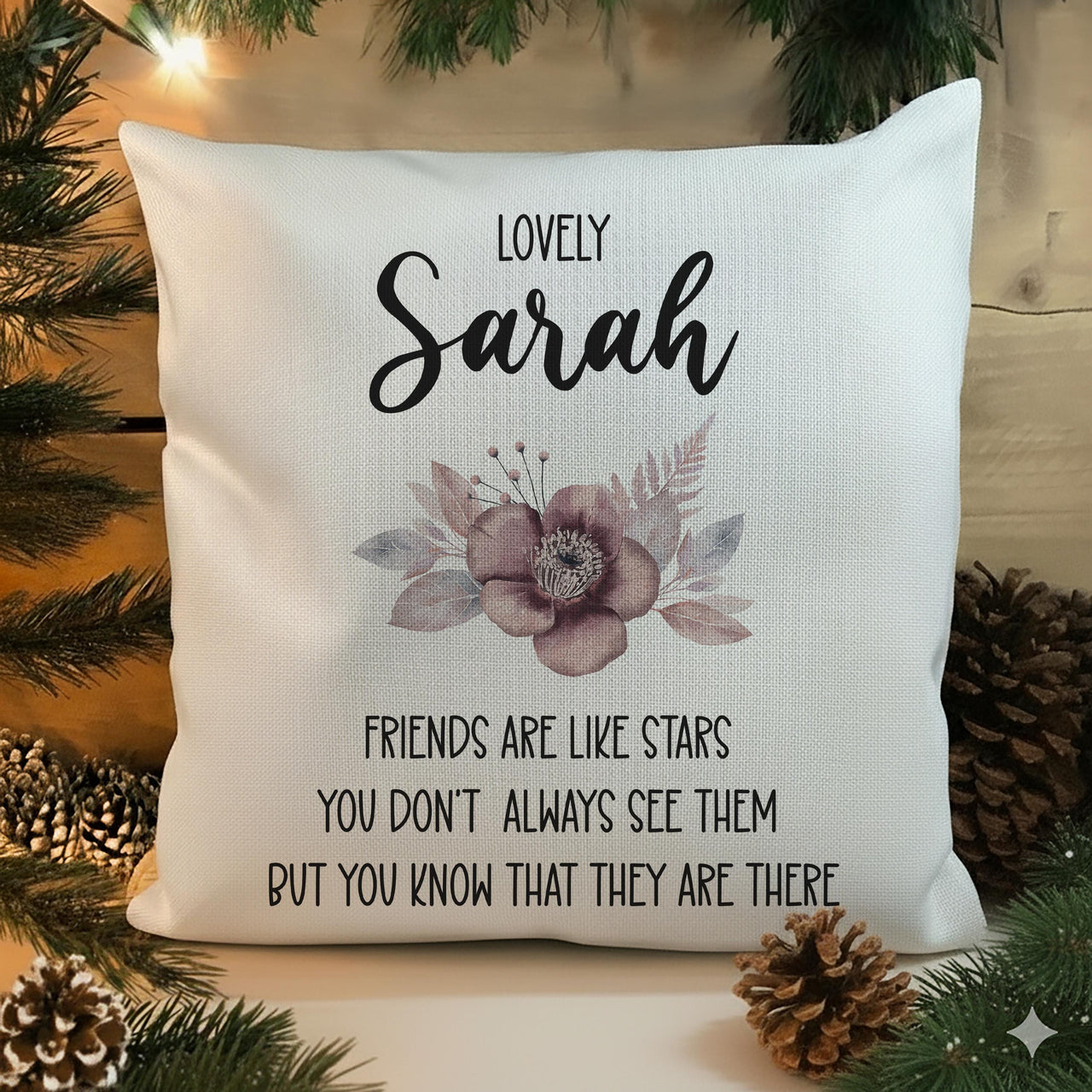Personalised Friends are Like Stars Cushion - Novelty Pillow for Best Friend - Birthday or Christmas Gift - Sister Present - Bestie Gift