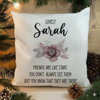 Personalised Friends are Like Stars Cushion - Novelty Pillow for Best Friend - Birthday or Christmas Gift - Sister Present - Bestie Gift