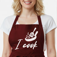 Personalised Couple Aprons - Matching His and Hers Adjustable Neck Strap Apron