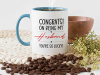 Funny Husband Mug – Bold Black & Red Hearts Anniversary Gift Idea
