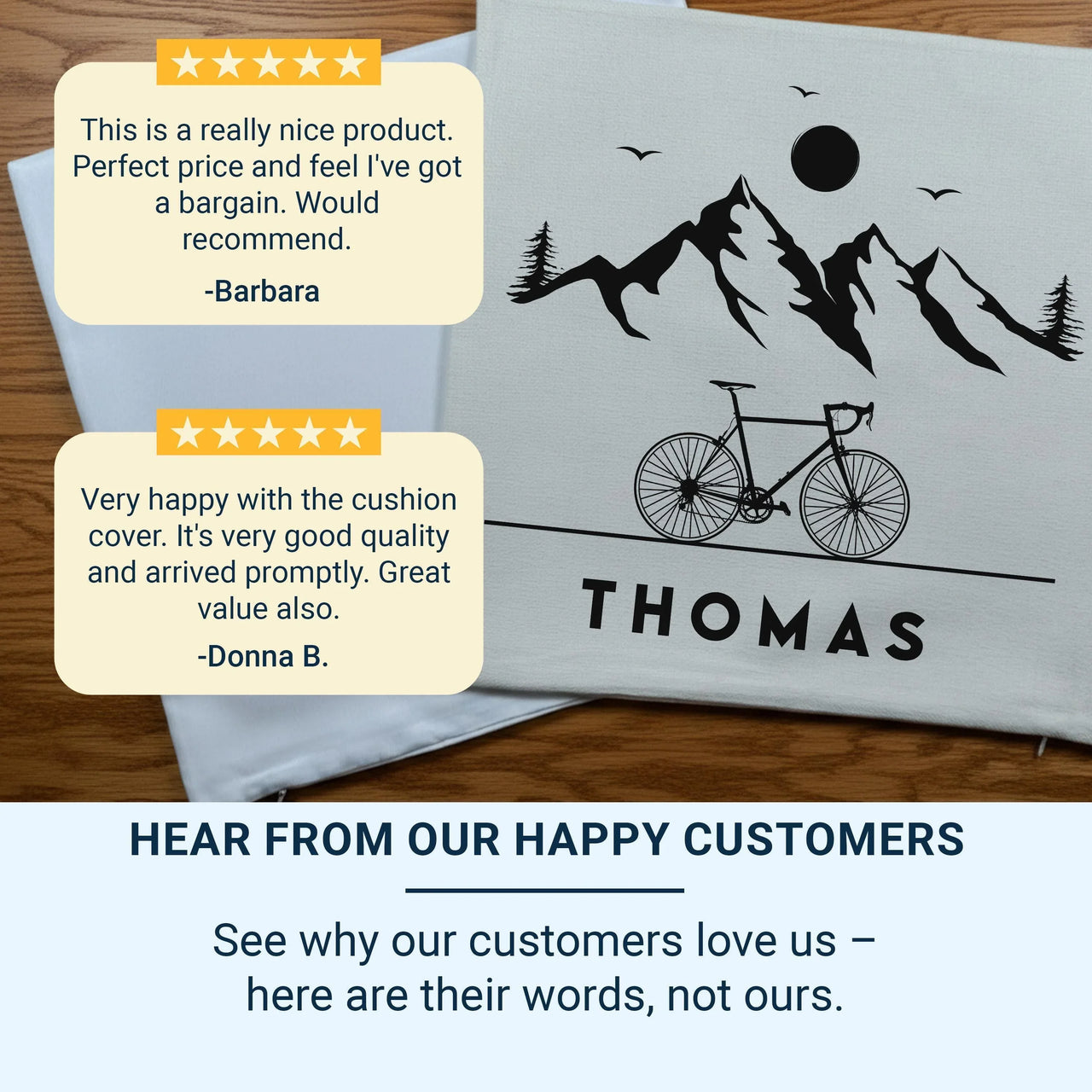 Personalised Mountain Cushion – Custom Name Sofa Pillow With Scenic Decor DENMARY