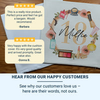Personalised 18th Birthday Cushion – Custom Name Pillow With Vibrant Makeup Design