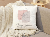 Personalised Line Art Flower Cushion - Minimalist Elegant Keepsake for Home & Family
