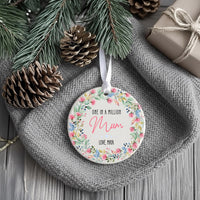 One in Million Mum Ornament - Floral Wreath Keepsake with Name for Mother Day DENMARY