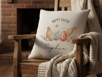 Personalised Easter Bunny Cushion with Name - Playful Spring Keepsake for Children and Family Homes
