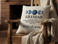 Personalised Grandad Cushion - Starry Sky Design with Heartfelt Message & Names