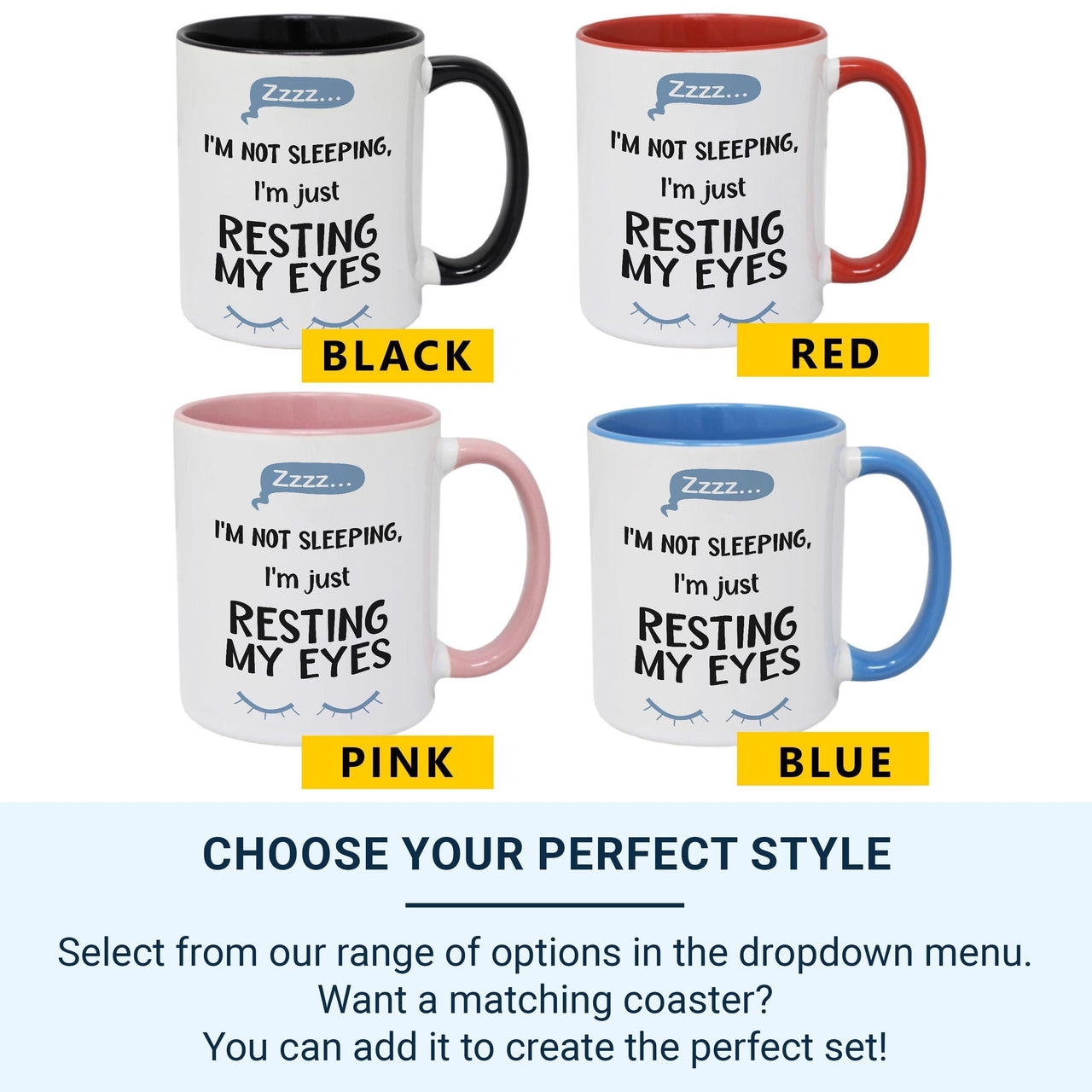 I’m Not Sleeping, I’m Just Resting My Eyes Mug – Funny Dad Gift for Father’s Day, Birthdays and Christmas