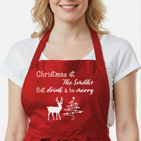 Personalised Holiday Apron – Custom Festive Apron With Adjustable Neck Strap & Gift Box