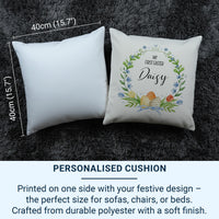 Personalised My First Easter Cushion with Name - Floral Wreath Baby Keepsake for Spring Family Memories