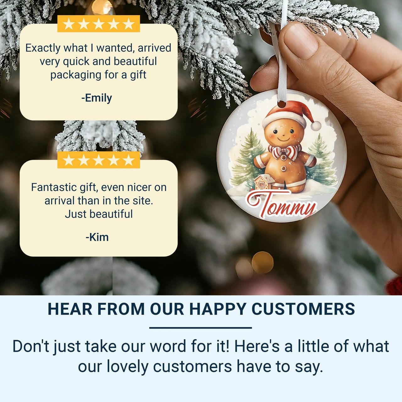 Gingerbread Santa Ornament - Festive Keepsake with Name for Christmas Tree