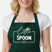 Couples Aprons Set – Matching Big Spoon Little Spoon Kitchen Aprons With Adjustable Neck Strap