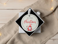 Gnome Family Ornament - Festive Keepsake with Surname for Cosy Christmas Tree