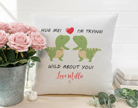 Personalised Dinosaur Cushion – Romantic Cushion Gift With Custom Name Pillow