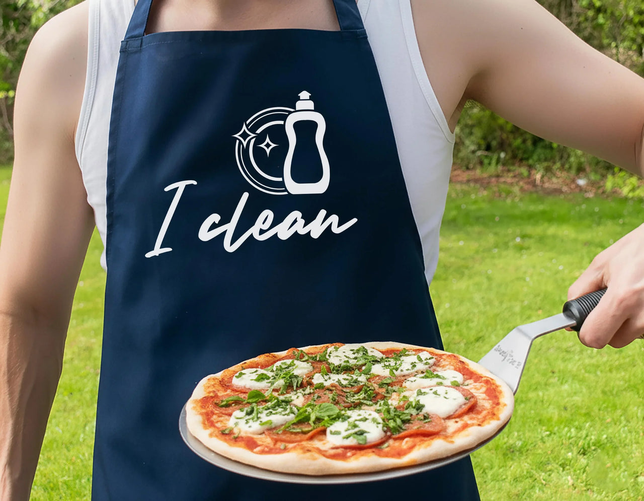 Personalised Couple Aprons - Matching His and Hers Adjustable Neck Strap Apron