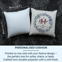Personalised Family Wreath Cushion - Floral Keepsake with Names for Home & Loved Ones