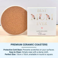 Best Mum Ever Mug – Personalised Child Name Coffee Cup with Heart and Roses