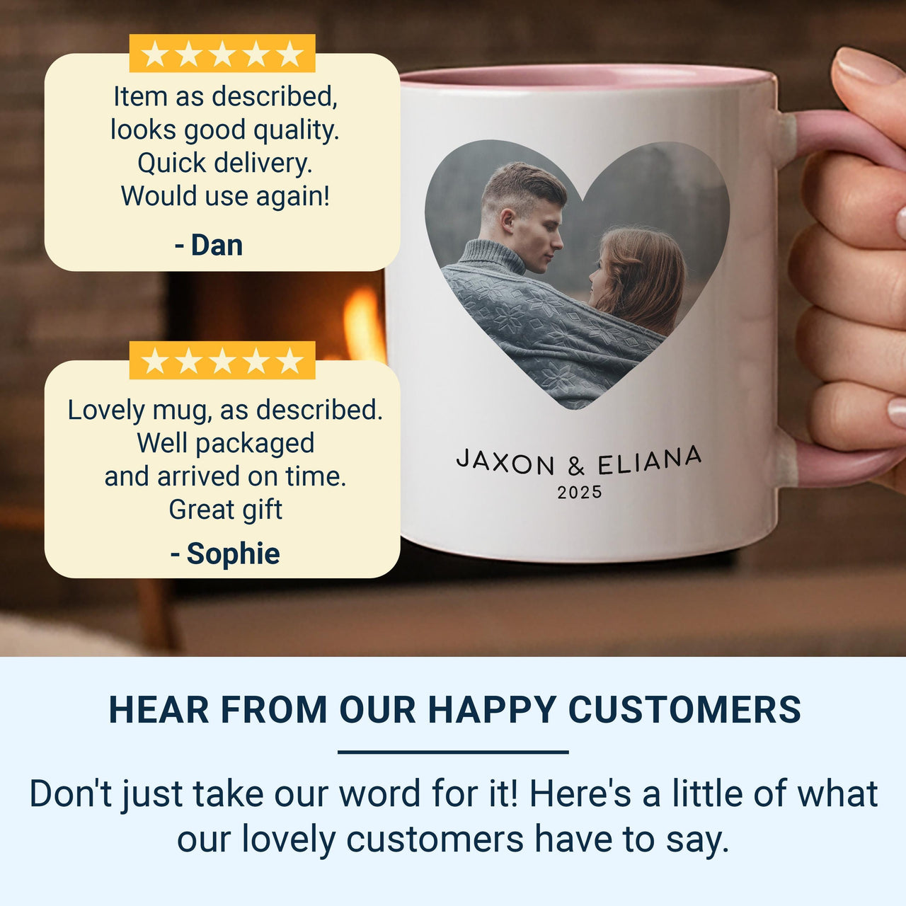 Personalised Photo Mug – Your Picture, Text or Date – Family, Memorial and Everyday Memory Keepsake Gift