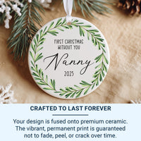 Memorial Christmas Ornament 2025 - First Without You Keepsake with Leaf Wreath