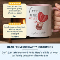 Personalised Couple Mug – Romantic Anniversary Gift with Teddy Bears Heart Balloon Design