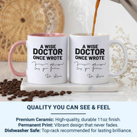 Wise Doctor Quote Mug - Personalised Surname Medical Gift - Inspirational Doctor Appreciation Keepsake