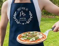Personalised Wedding Apron – Custom Bride and Groom Gift with Adjustable Neck Strap