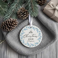 First Christmas Mr & Mrs Ornament - Personalised Newlywed Bauble - Just Married Keepsake Gift