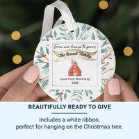 Personalised Christmas Bauble - Custom Ceramic Ornament for Neighbours, Families, Couples - Tree Decoration Gift From Our House To Yours