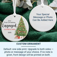 First Christmas Engaged Ornament - Tree & Gifts Keepsake with Names for 2025