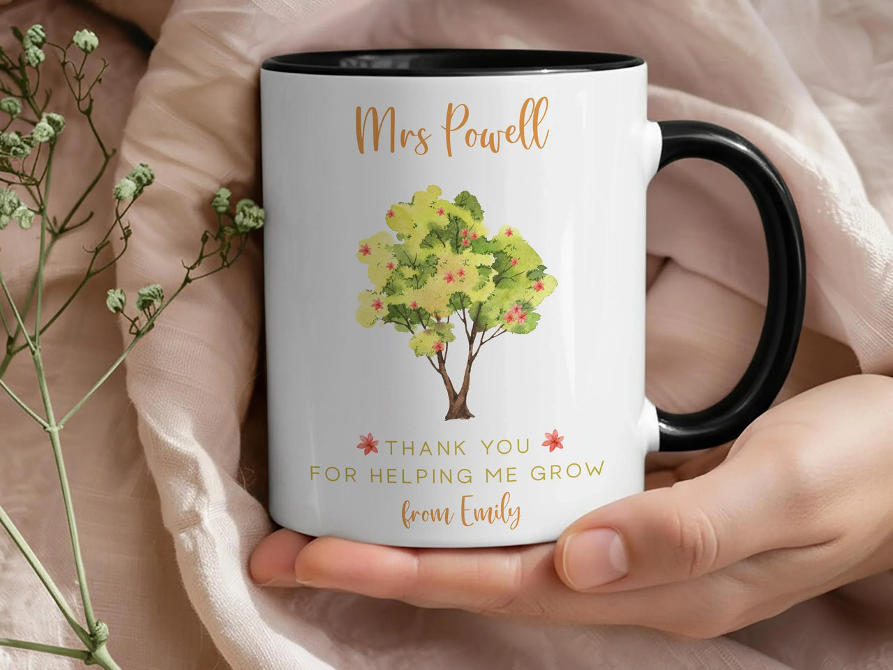 Personalised Teacher Mug – Thank You Gift With Custom Name & End of Term Note