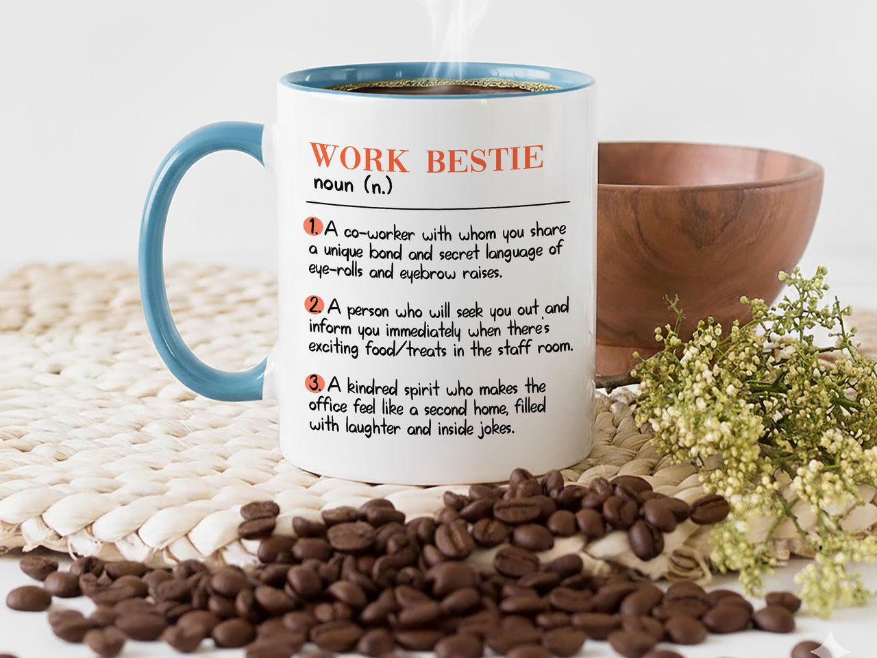 Work Bestie Definition Mug – Funny Coworker Friendship Gift – Office Secret_Language, Snack_Raid and Second_Home Vibes