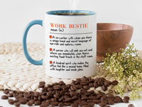 Work Bestie Definition Mug – Funny Coworker Friendship Gift – Office Secret_Language, Snack_Raid and Second_Home Vibes
