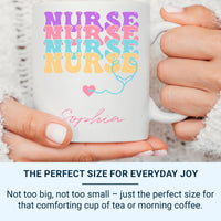 Personalised Nurse Mug – Custom Name Stethoscope Coffee Cup | Nurse Appreciation Gift