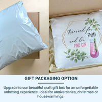 Personalised Pink Gin Cushion – Stylish Cocktail Glass Cushion with Custom Name