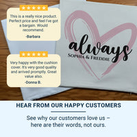 Personalised Heart Cushion – Romantic Gift Cushion with Custom Names & Hidden Zip