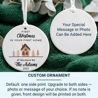 First Christmas Bauble - Personalised Ceramic New Home Ornament | Unique Keepsake Gift