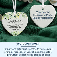 Personalised Neighbour Ornament | Moving Away Gift | Thank You Best Neighbours | Ceramic Heart Keepsake | Friend Hanging Decor