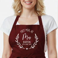 Personalised Wedding Apron – Custom Bride and Groom Gift with Adjustable Neck Strap