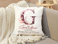 Personalised Grandma Cushion – Floral Letter Cushion With Custom Names | Soft Touch Cover DENMARY