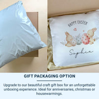 Personalised Easter Bunny Cushion with Name - Playful Spring Keepsake for Children and Family Homes