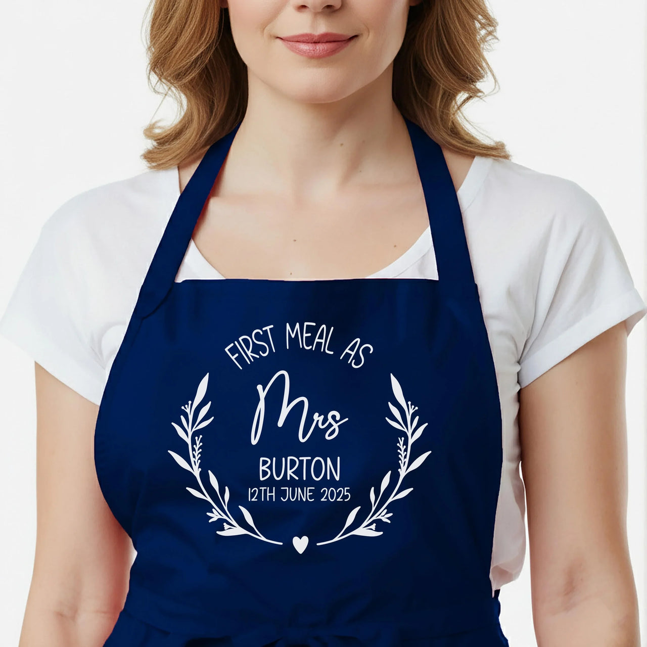 Personalised Wedding Apron – Custom Bride and Groom Gift with Adjustable Neck Strap