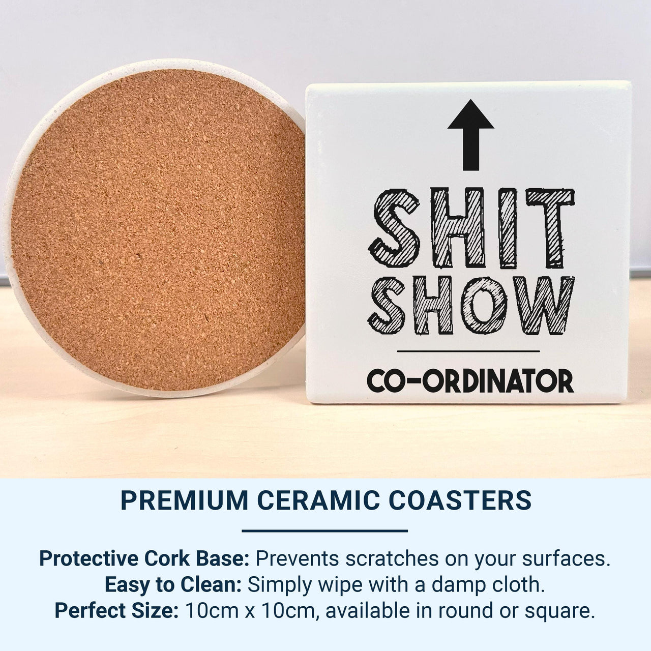 Shit Show Coordinator Mug - Funny Office Work Humour with Arrow - Manager, Team Lead and Chaos Wrangler Desk Gift